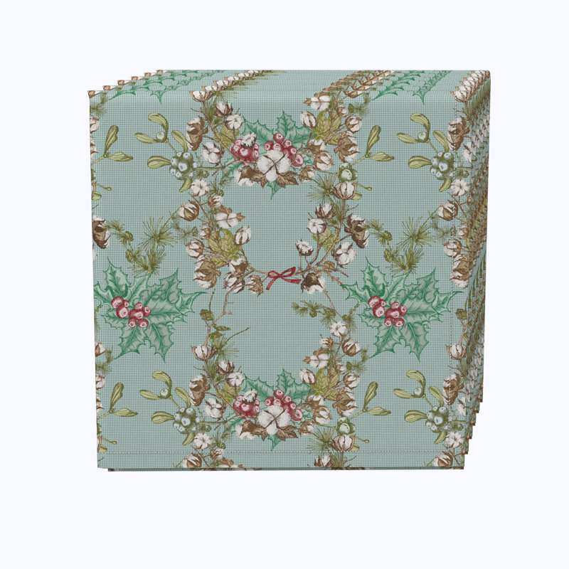 Polyester Floral Square Napkin