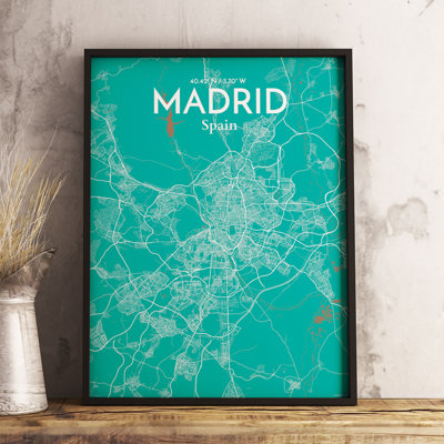 Madrid City Map - No Frame Print