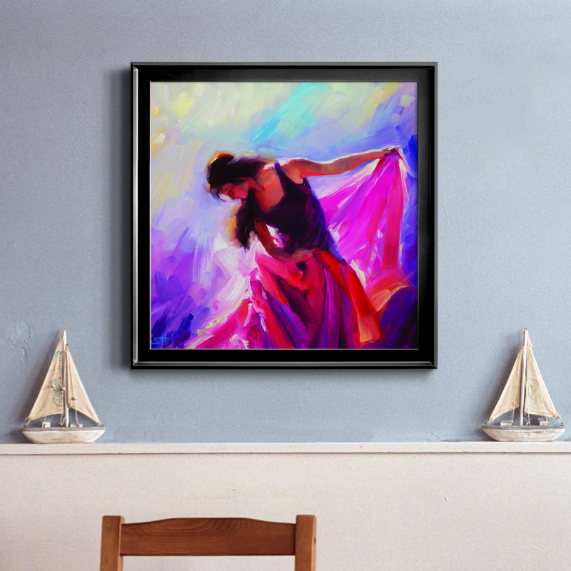 Magenta - cadre photo, reproduction d'art sur toile, H 30,5 po x l 30,5 po x P 1,5 po, Cadre noir