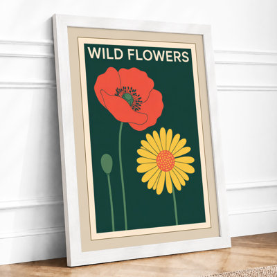 Wild Flowers Vintage Botanical - Framed Print