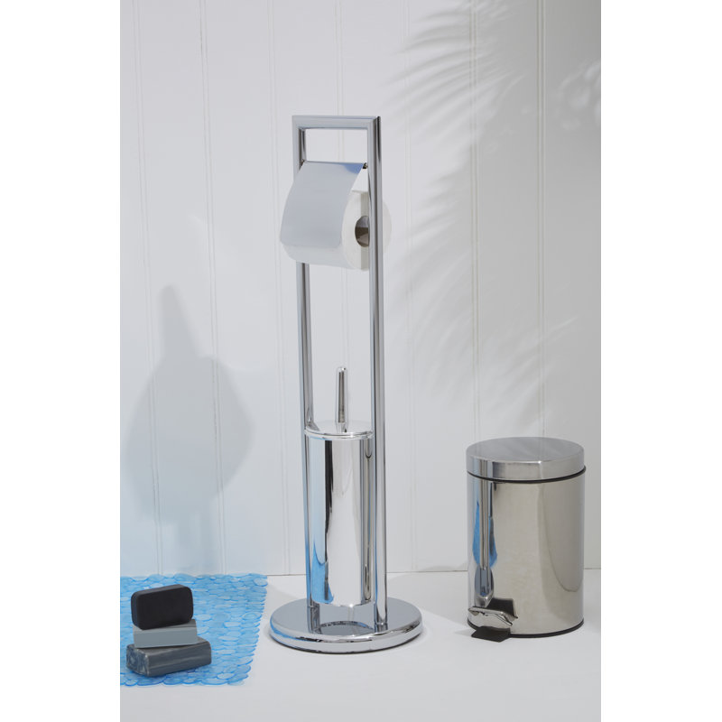 Free Standing Toilet Roll and Brush Holder