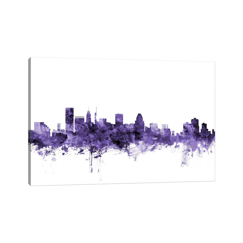 Baltimore, Maryland Skyline by Michael Tompsett - 1 Piece Wrapped Canvas Painting, 152.5 cm H x 101.5 cm W