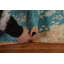 Tapis oriental géométrique Oushak noué à la main 2 x 4