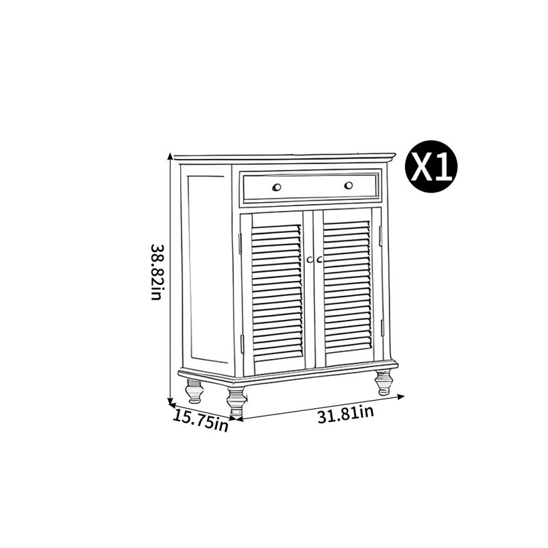 American style louvered door shoe cabinet