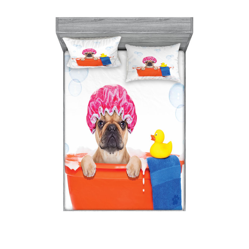 Multicolore ensemble de draps et taies décoratives Ambesonne, Ensemble de draps pour lit double avec 4 taies d'o