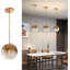 Lighting Luminaire suspendu en verre doré moderne avec luminaire suspendu en forme de globe à 1 lumière de chevet pour îlot de cuisine