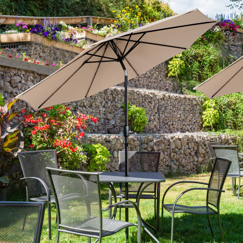 3m Large Paraso With UV, Garden Sun Shade Canopy Patio With Crank Tilt, Outdoor Umbrella  , Beige