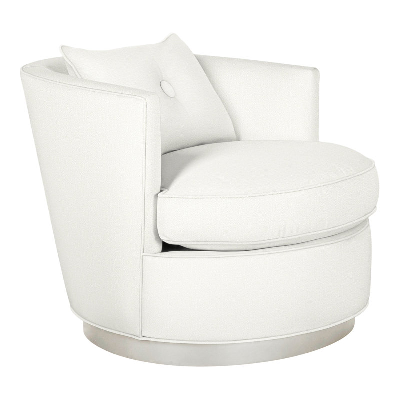 Michael Weiss 34" Bernadette Swivel Chair, Kempsey Sheepskin, Wrenn