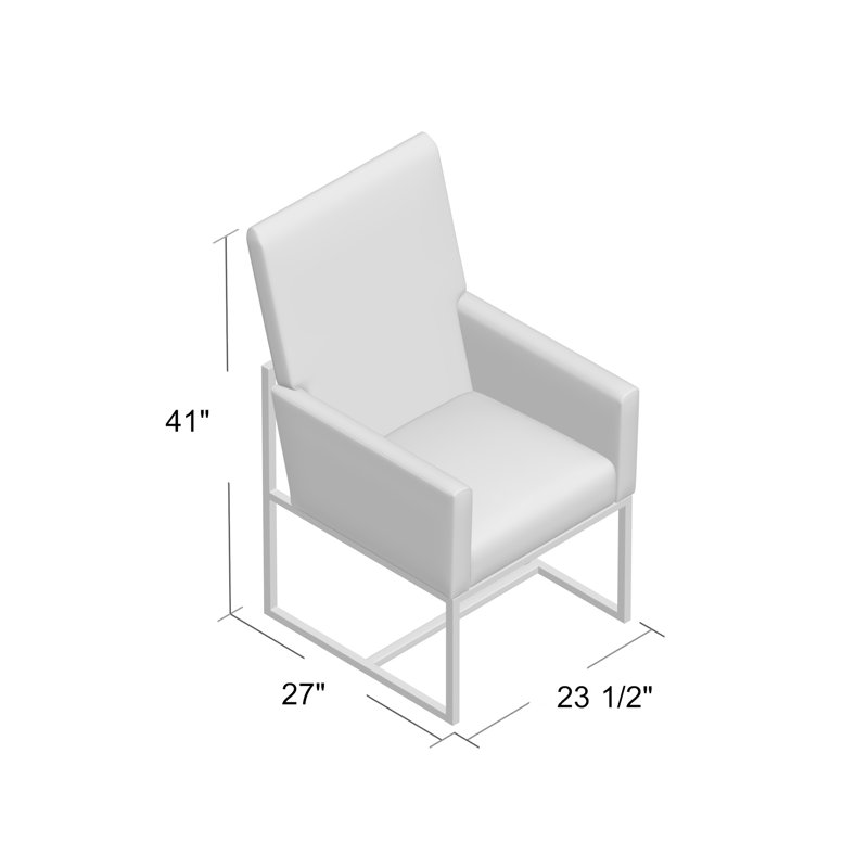 Champagne Velvet High-Back Metal Armchair