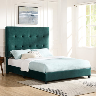 Grand lit pour chambre à coucher avec meubles en velours et revêtement en velours