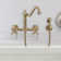 Whitehaus Wall Mount Faucet with Long Traditional Swivel Spout and Solid Brass Side Spray