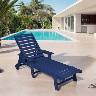Outdoor Chaise Lounge With Wheels by Lark Manor