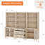 Armoire de cuisine de 72,1 po de hauteur avec 3 tiroirs et 4 portes en verre, chêne clair