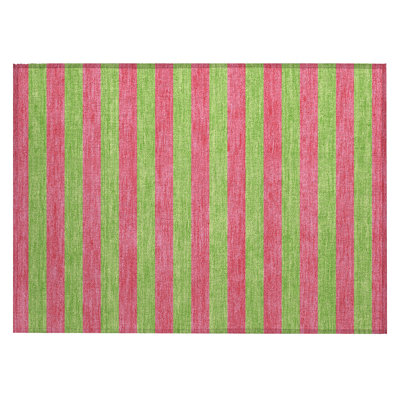 Washable Striped Indoor / Outdoor Rug