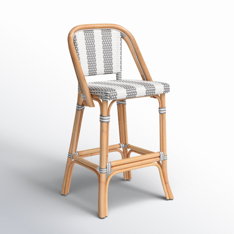 28" Bar Stool, Gray/White