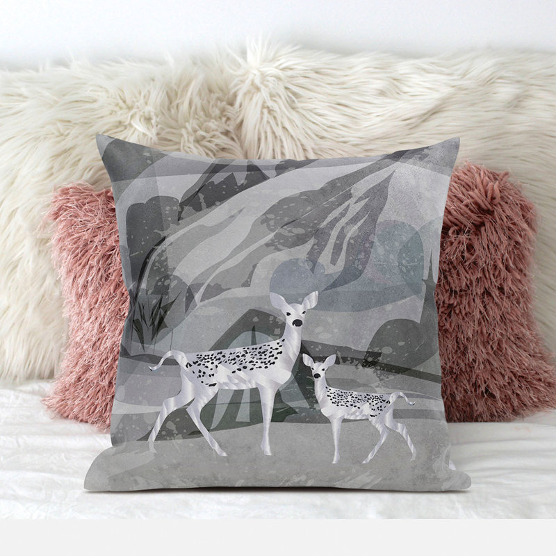 Coussin 26 po x 26 po, Argenté / Noir