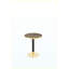 Table basse ronde de luxe moderne 23,6 po, plateau en panneau de fibres à densité moyenne à texture marbrée avec finition peinture UV, bordure en acier inoxydable, pieds en métal, table d'appoint de salon-130621715
