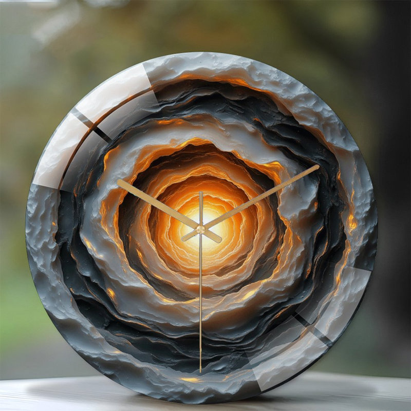 Horloge murale spirale en verre 12 po