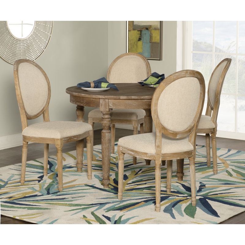 Anousha Oval Chair Solid Wood Dining Set
