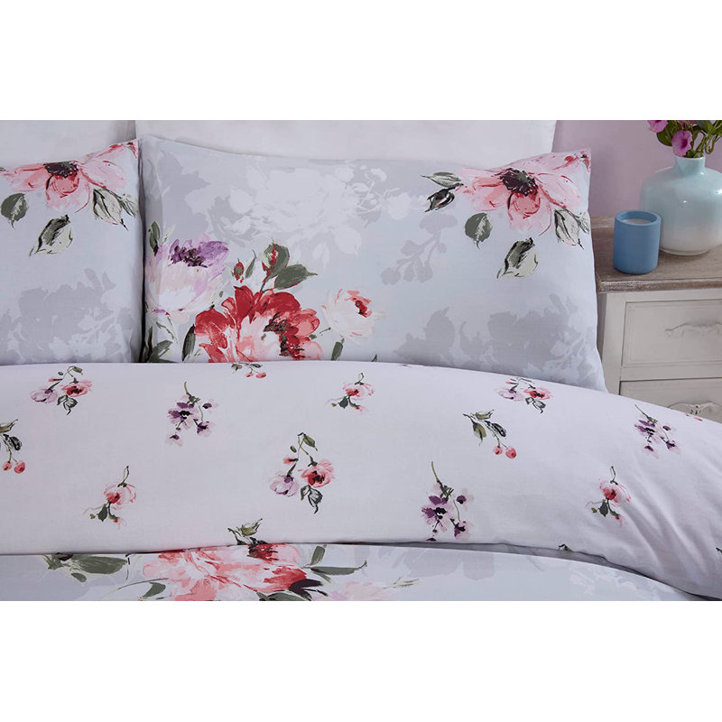 Bellew Microfiber Floral Duvet Cover Set with Pillowcases Included, Single