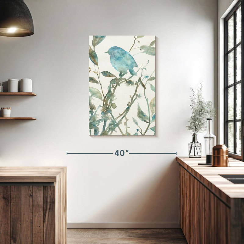 Brampt Teal Bluebird Silhouette II, 36" H x 24" W