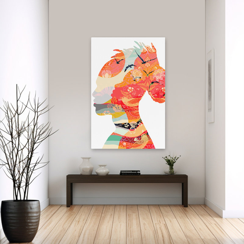 Deux - art de silhouettes botaniques figuratives, H 60 po x l 40 po