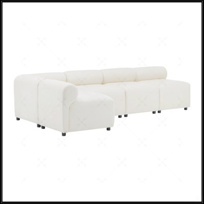 Canapé modulaire en chenille modulaire libre en forme de L Evelyn pour salon, confortable et élégant