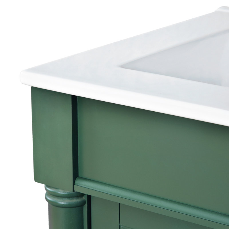 Meuble-lavabo de salle de bain avec options de rangement pratiques, Vert