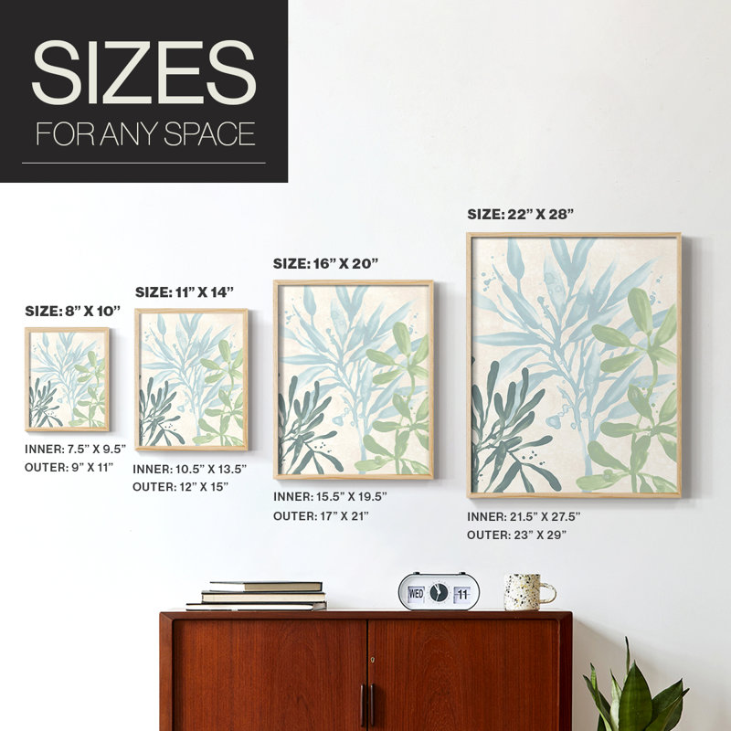 «Swaying Seagrass III», reproduction encadrée de qualité supérieure - prête à être accrochée - aucun clou requis - aucun clou requis