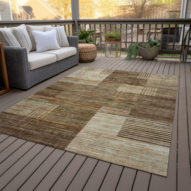 Tapis géométrique intérieur / extérieur lavable à la machine Jacinto ACN2149, Rectangle 2 pi 6 po x 3 pi 10 po