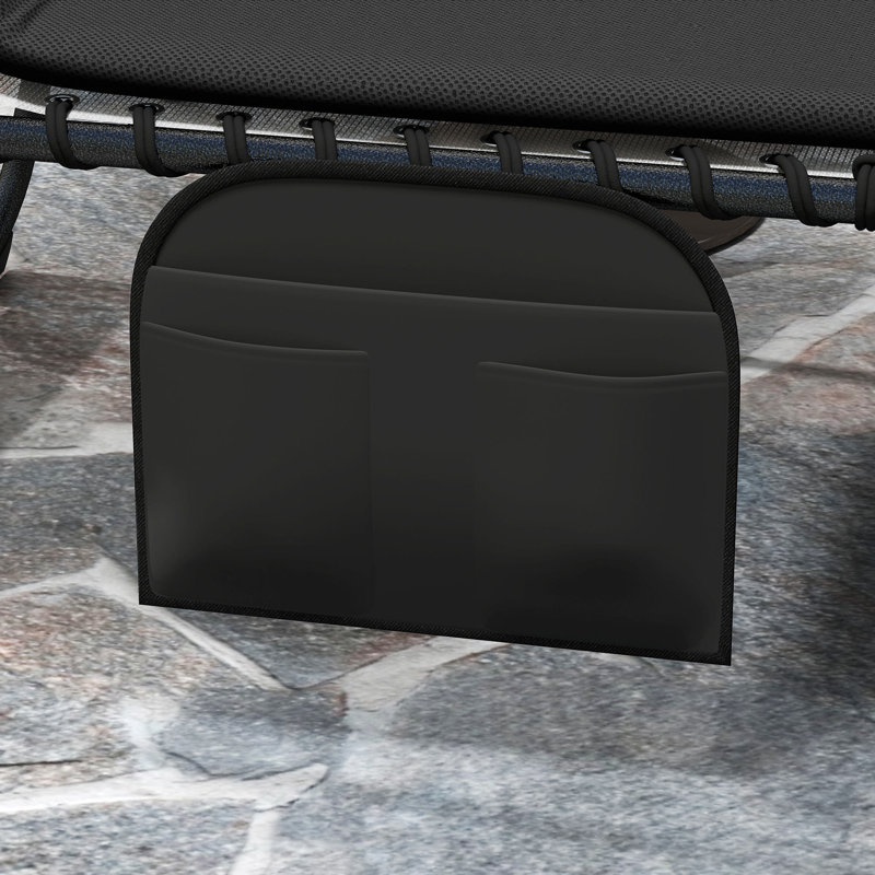 189cm Long Chaise Lounge Set, Black
