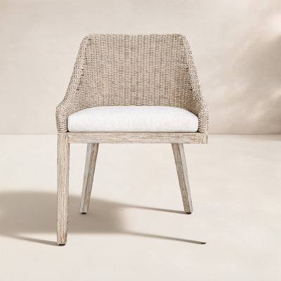 Chaise de salle à manger d'extérieur en osier Uttermost Paloma