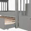 Lit superposé simple au-dessus de simple avec lit gigogne simple pour chambre à coucher, adulte, gris Stairway-2004822828-2004822827