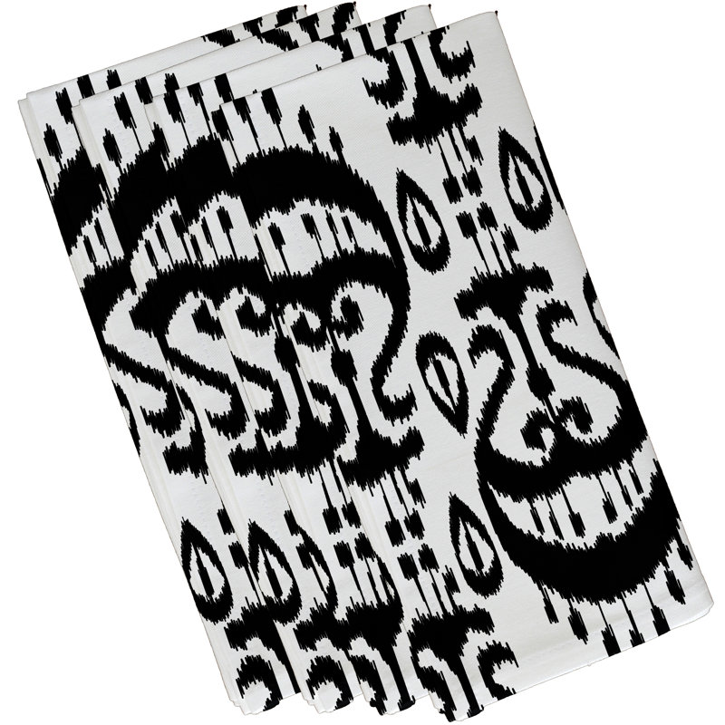 Melchior Polyester Geometric Square Napkin, Black