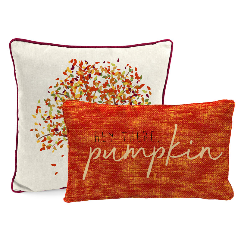 16" x 16" Outdoor Throw Pillow with Welt, Orange/White