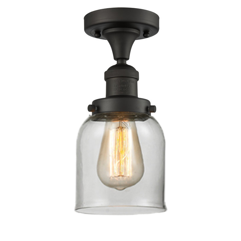 Norberto Glass Semi Flush Mount, Oil Rubbed Bronze, Clear