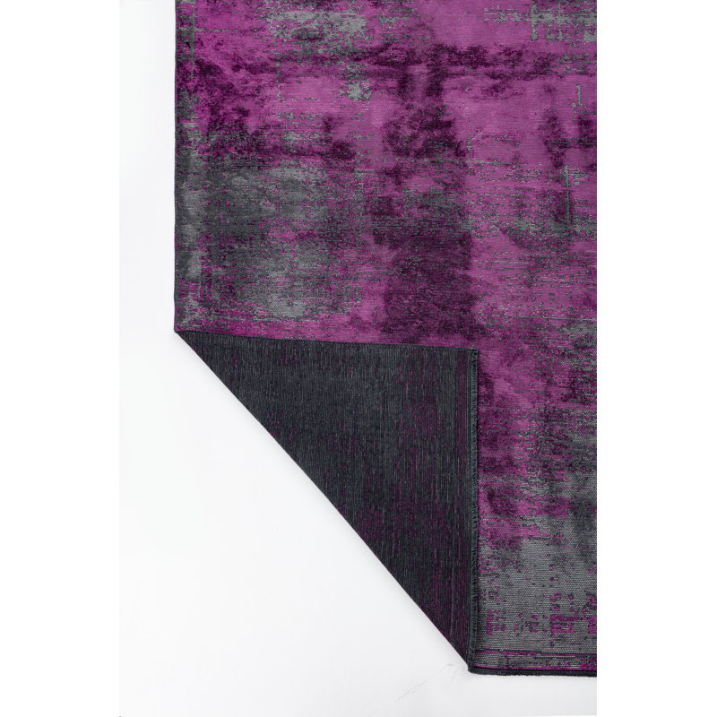 Rapture Gray/Purple Abstract Luxury Area Rug, Rectangle 7'10" x 9'10"