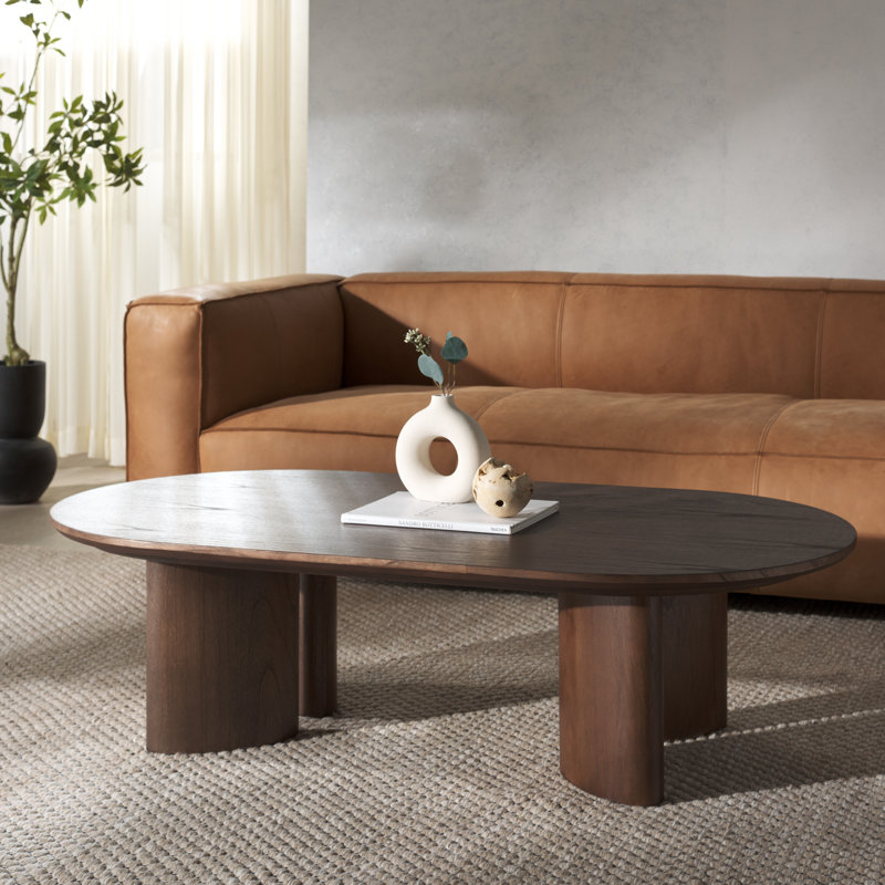 Caya Oval Wood Coffee Table, Walnut