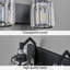 Luminaire de meuble-lavabo moderne noir avec abat-jour en cristal, 5 lumières au-dessus du miroir, compatible avec une ampoule E26, installation facile