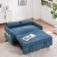 Canapé-lit avec dossier réglable, poches de rangement, 2 coussins moelleux, ports USB-118127270
