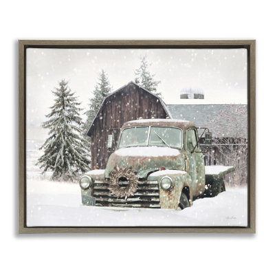 Camion et grange d'hiver rustique