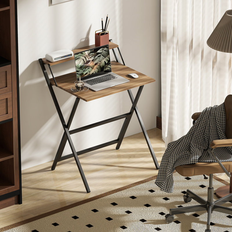 Bureau à domicile, bureau d'ordinateur pliable, bureau pliable de 27,6 po avec tablette pour petits espaces, bureau à domicile, bureau