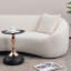 Canapé 3 + 1,93,31 "minimaliste incurvé, 3 places, canapé rembourré en molleton blanc Boucle, canapé à dossier courbé serré pour le bureau du salon, blanc