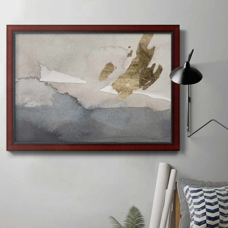 Aquarelle sur toile dorée de qualité supérieure I - prête à être accrochée, H 24 po x l 36 po x P 2,5 po