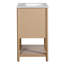 Ensemble de meuble-lavabo simple autoportant de 20 pouces avec lavabo en céramique et porte à fermeture douce, style français pour un décor de salle de bain élégant