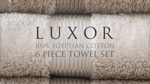 Madison Park Signature Luxor Sand 100% Egyptian Cotton 6 Piece Towel Set