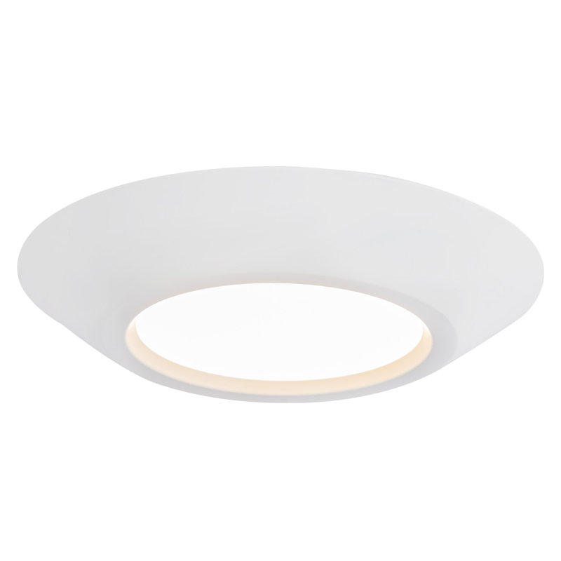 Weylo 5-in Black dimmable LED Flush Mount, White