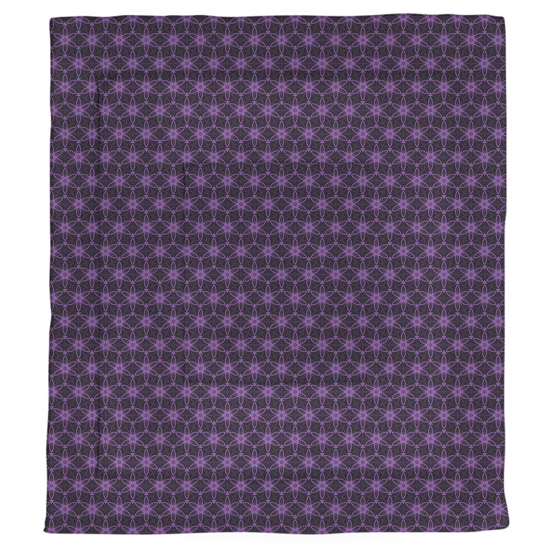 Édredon simple réversible Katelyn Elizabeth Ornate, Édredon très grand, Noir / Violet