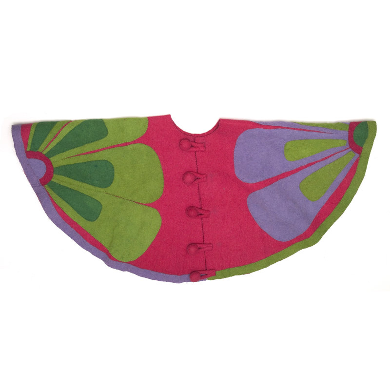 Handmade Colorful Wool Felt Flower Christmas Tree Skirt