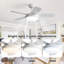Ventilateur de plafond de 42 pouces avec lumière DEL de 22 W et moteur à courant continu réversible avec pales en panneau de fibres à densité moyenne-600898131